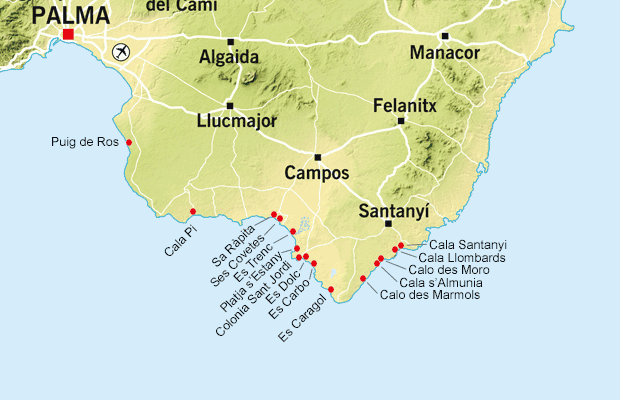 Mallorca karta söder