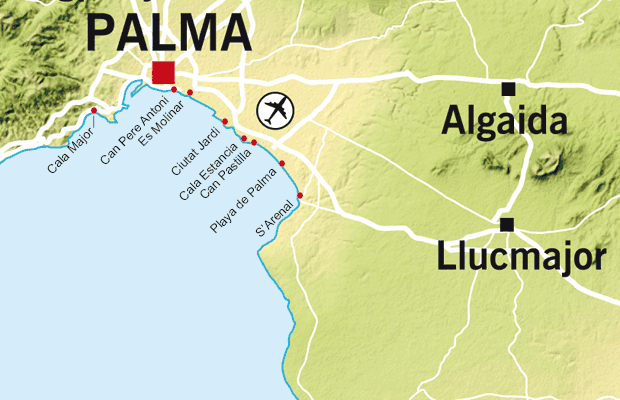 Palma de Mallorca kort